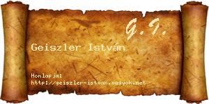 Geiszler István névjegykártya